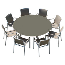 Westminster Madison Round 8 Seater Garden Dining Set White Stone